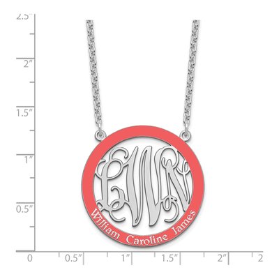 Sterling Silver Personalized Family Monogram Pendant Necklace – view 4