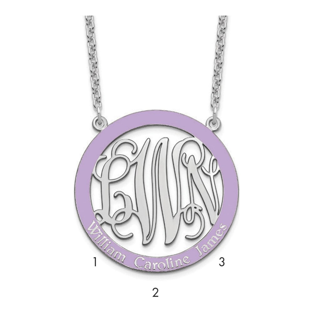 Sterling Silver Personalized Family Monogram Pendant Necklace