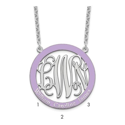 Sterling Silver Personalized Family Monogram Pendant Necklace