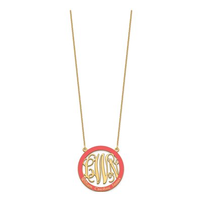 14K Yellow Gold Large Family Monogram Necklace – view 3