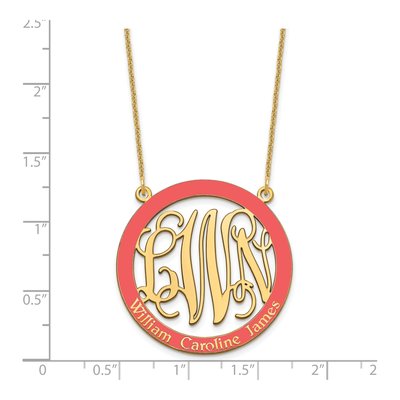 14K Yellow Gold Large Family Monogram Necklace – view 4