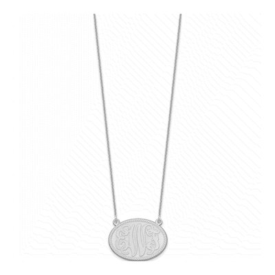 14K White Gold Personalized Monogram Necklace – view 2
