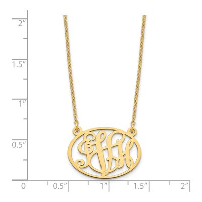 Gold-Plated Sterling Silver Personalized Oval Monogram Necklace – view 3