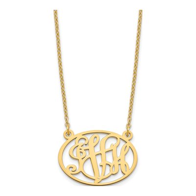 Gold-Plated Sterling Silver Personalized Oval Monogram Necklace