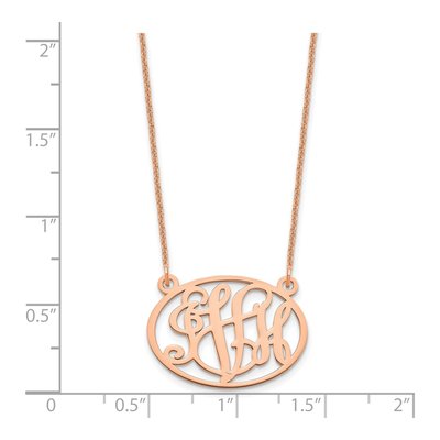 14K Rose Gold Oval Monogram Necklace – view 2