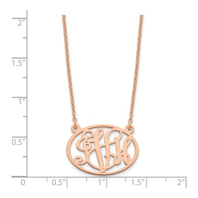 Rose Gold-Plated Sterling Silver Oval Monogram Necklace – view 2
