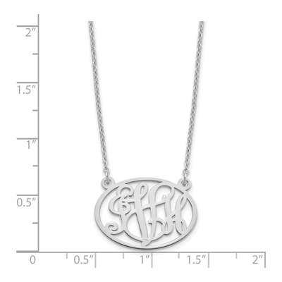 Sterling Silver Personalized Oval Monogram Necklace – view 3