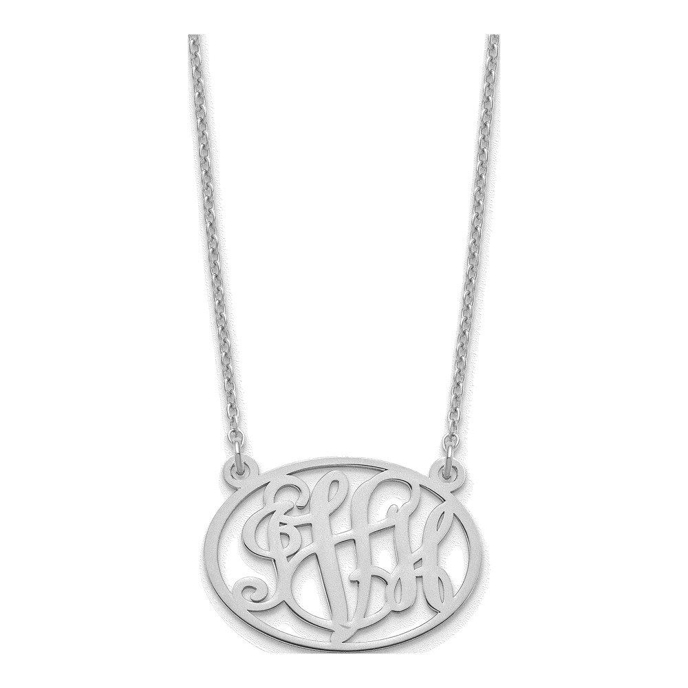 Personalized Sterling Silver Oval Monogram Necklace