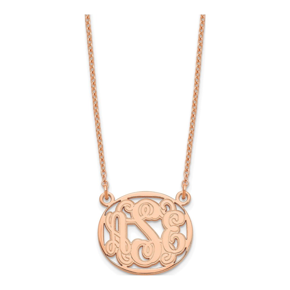 Rose Gold-Plated Sterling Silver Personalized Monogram Necklace
