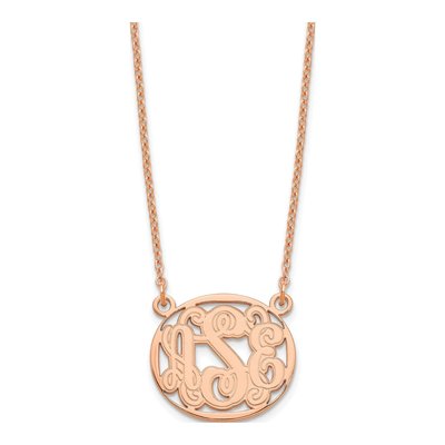 Rose Gold-Plated Sterling Silver Personalized Monogram Necklace