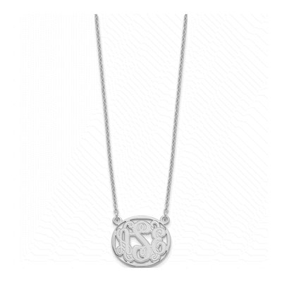 Sterling Silver Personalized Oval Monogram Necklace – view 2