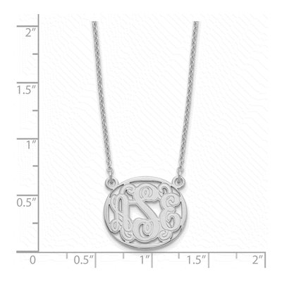 Sterling Silver Personalized Oval Monogram Necklace – view 3