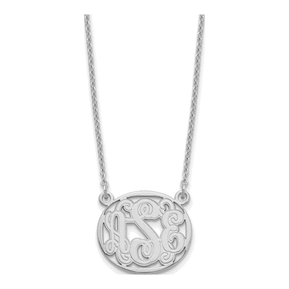 Sterling Silver Personalized Oval Monogram Necklace
