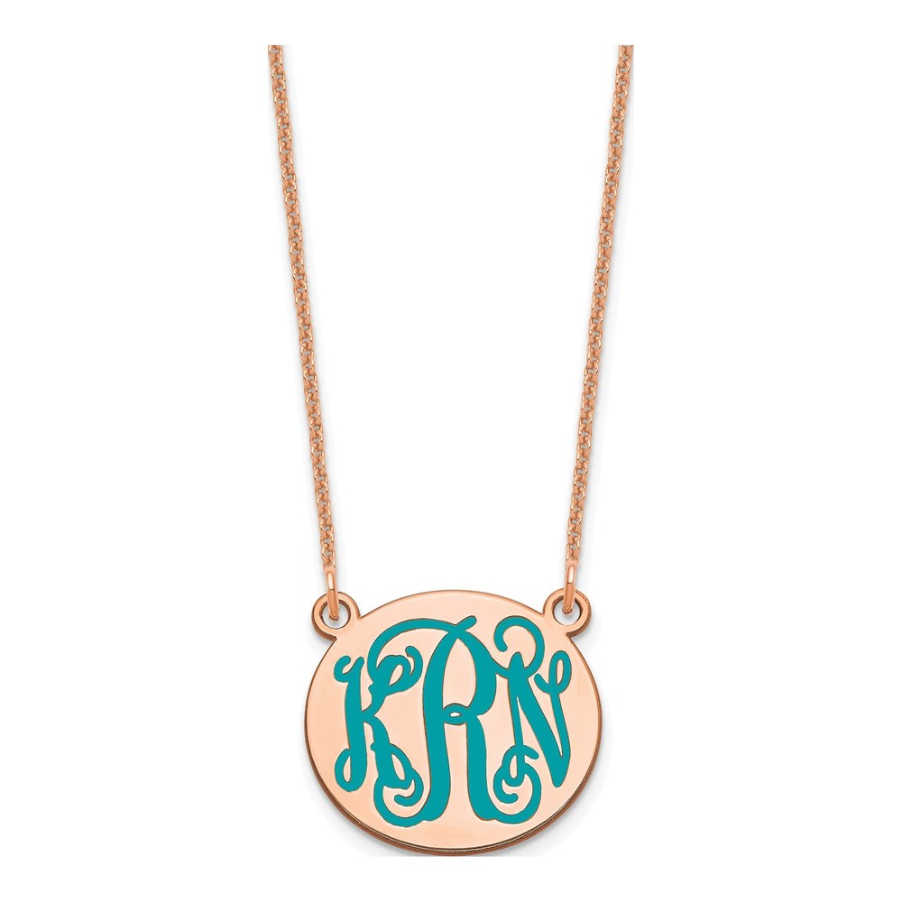 14K Rose Gold Personalized Monogram Necklace
