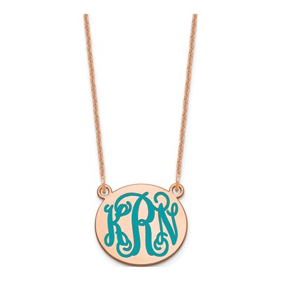 14K Rose Gold Personalized Monogram Necklace