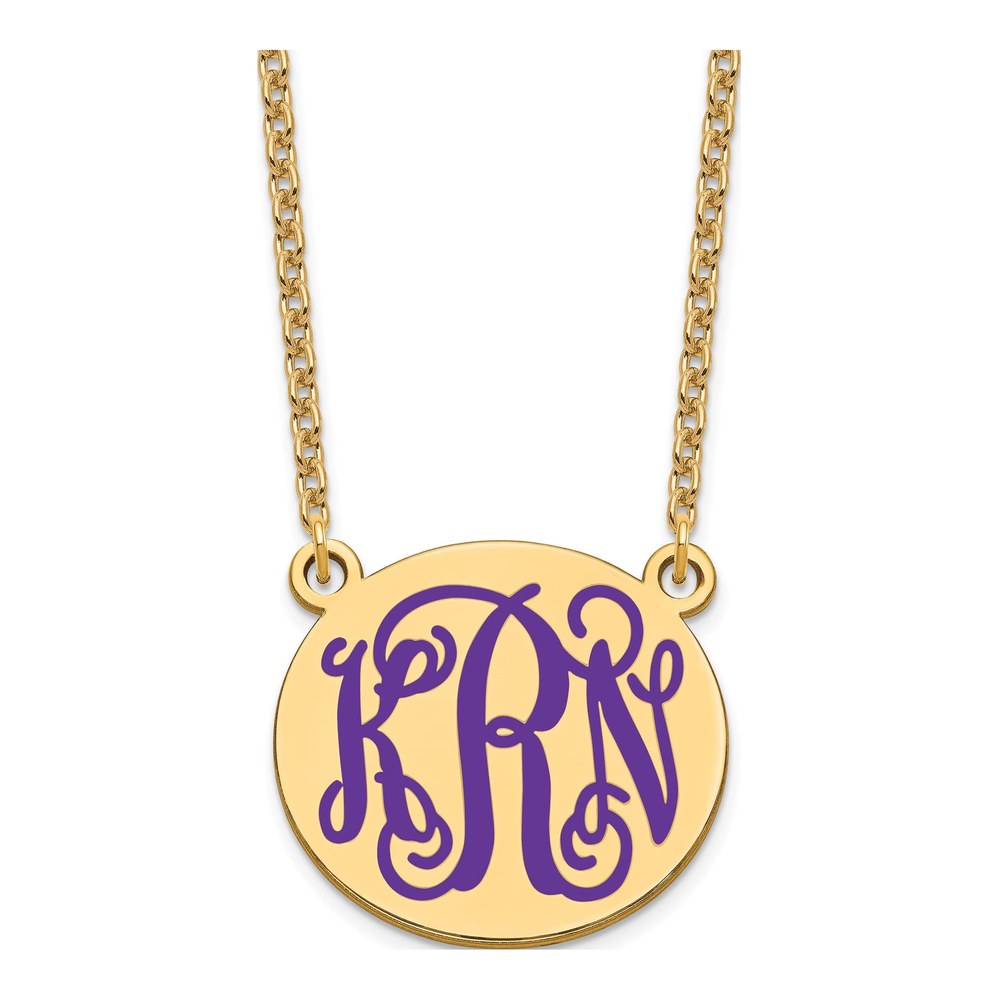 Gold-Plated Sterling Silver Personalized Monogram Necklace