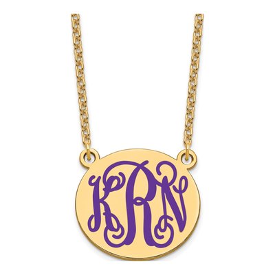Gold-Plated Sterling Silver Personalized Monogram Necklace