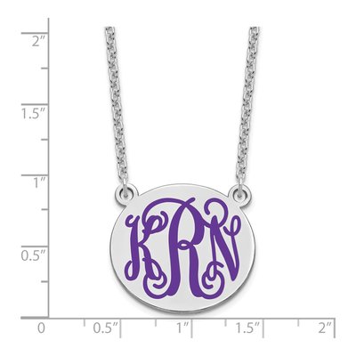 Sterling Silver Round Monogram Necklace – view 3