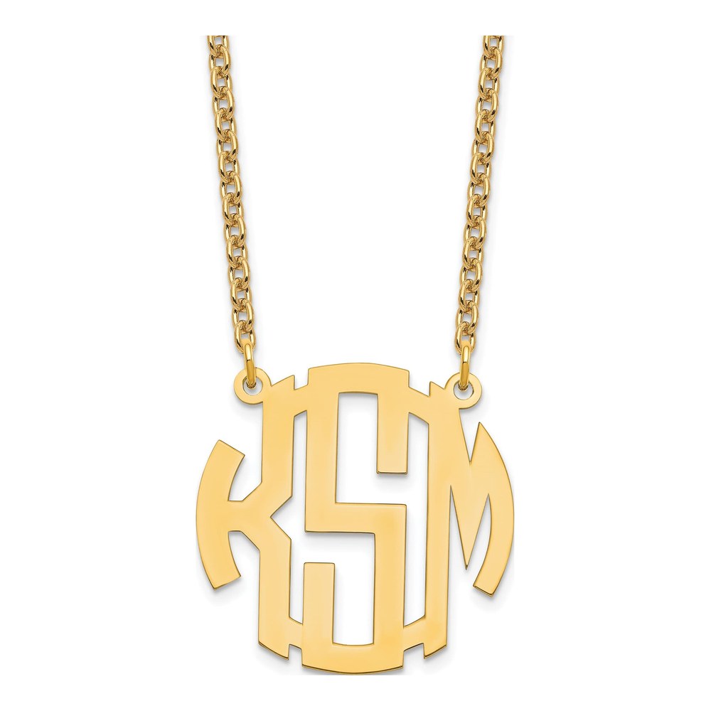 Gold-Plated Sterling Silver Personalized Monogram Necklace