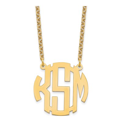 Gold-Plated Sterling Silver Personalized Monogram Necklace