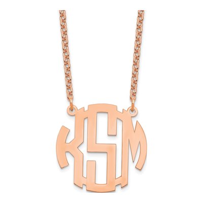 Rose Gold-Plated Sterling Silver Personalized Monogram Necklace