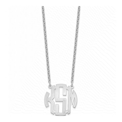 Sterling Silver Personalized Monogram Necklace – view 2