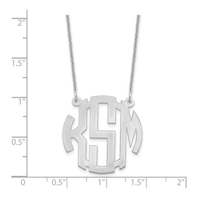 14K White Gold Small Monogram Necklace – view 3