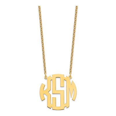 Gold-Plated Sterling Silver Personalized Round Monogram Necklace – view 2