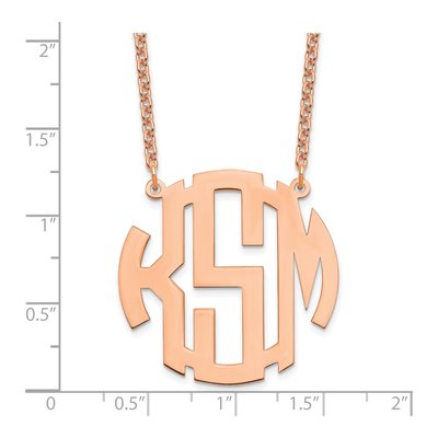 Rose Gold-Plated Sterling Silver Round Monogram Necklace – view 2