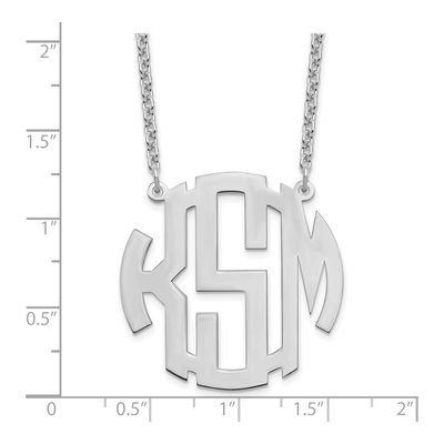 Sterling Silver Personalized Round Monogram Necklace – view 3