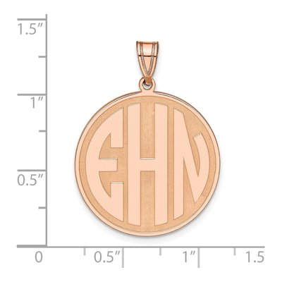14K Rose Gold Block Letter Circle Pendant – view 3
