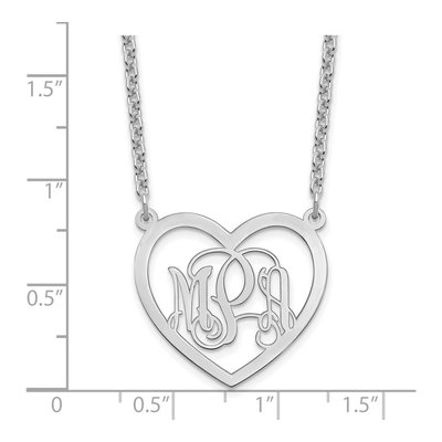 Sterling Silver Personalized Monogram Heart Necklace – view 3