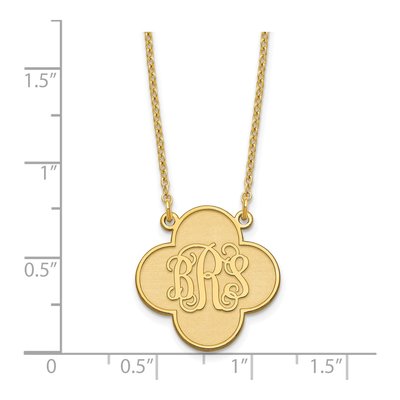 Gold-Plated Sterling Silver Personalized Clover Monogram Necklace – view 3