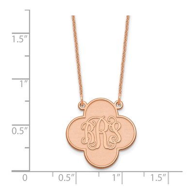 14K Rose Gold Personalized Clover Monogram Necklace – view 2
