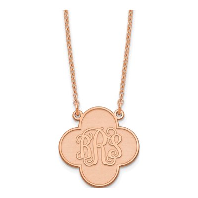 Rose Gold-Plated Sterling Silver Personalized Clover Monogram Necklace