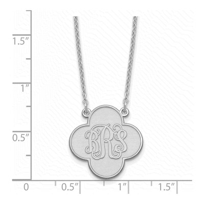 Sterling Silver Personalized Clover Monogram Necklace – view 3