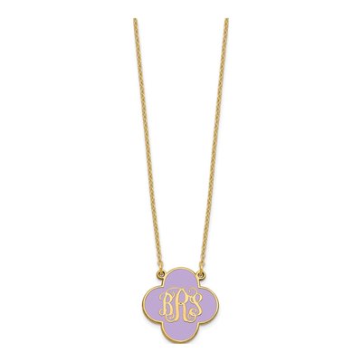 Gold-Plated Sterling Silver Personalized Clover Monogram Necklace – view 2
