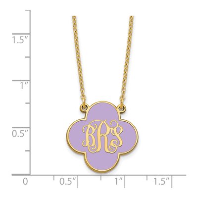 Gold-Plated Sterling Silver Personalized Clover Monogram Necklace – view 3
