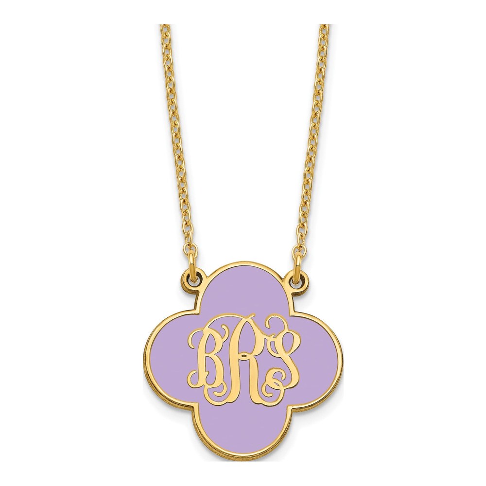 Gold-Plated Sterling Silver Personalized Clover Monogram Necklace