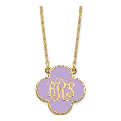 Gold-Plated Sterling Silver Personalized Clover Monogram Necklace