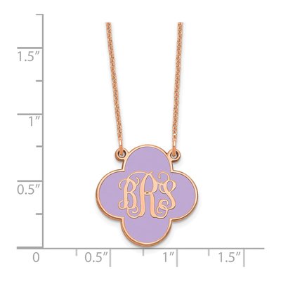 14K Rose Gold Clover Monogram Necklace – view 2