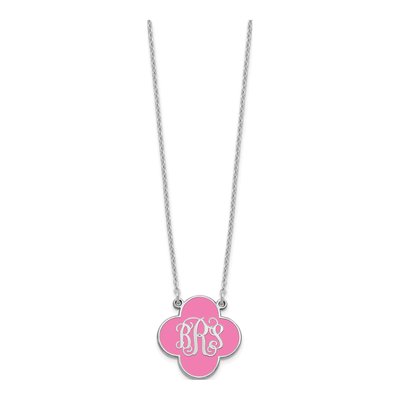 Sterling Silver Personalized Clover Monogram Necklace – view 2