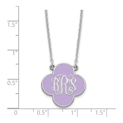 Sterling Silver Personalized Clover Monogram Necklace – view 3