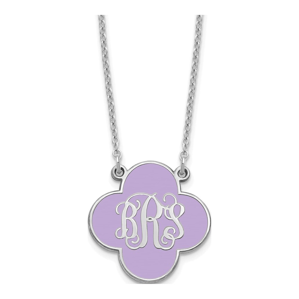 Sterling Silver Personalized Clover Monogram Necklace