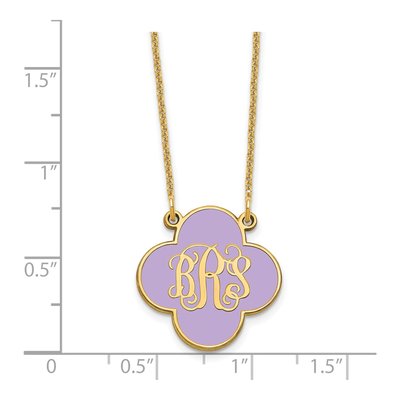 14K Yellow Gold Personalized Clover Monogram Necklace – view 3