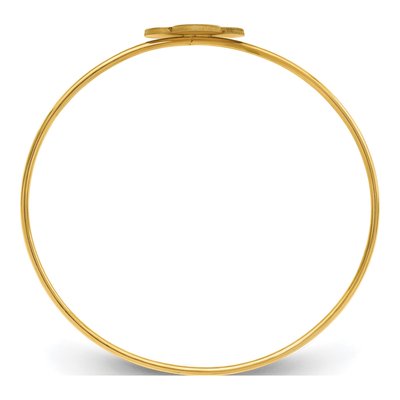 Gold-Plated Sterling Silver Personalized Clover Monogram Slip-On Bangle Bracelet – view 2