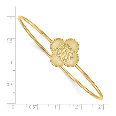Gold-Plated Sterling Silver Personalized Clover Monogram Slip-On Bangle Bracelet – view 3