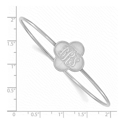 Sterling Silver Personalized Clover Monogram Bangle Bracelet – view 3