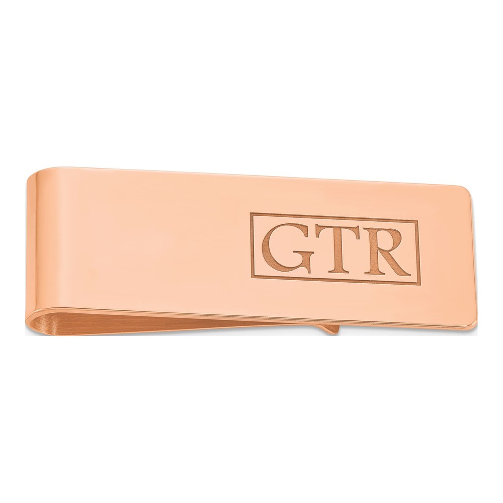 Sterling Silver/rose-Plated Recessed Letter Money Clip