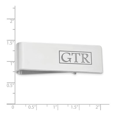 Personalized Sterling Silver Initial Money Clip – view 3